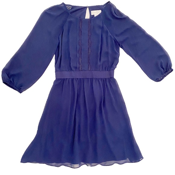 SOLD Navy Jessica Simpson Chiffon Dress Sz 4 - Picture 3 of 9